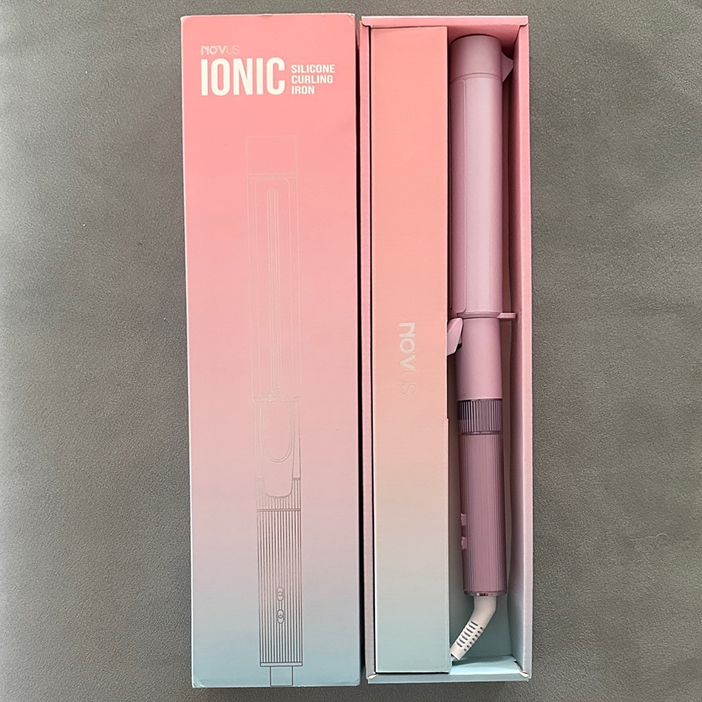 NOVUS 1.4 inch Large Barrel Curling Iron with heat glove and hair clips